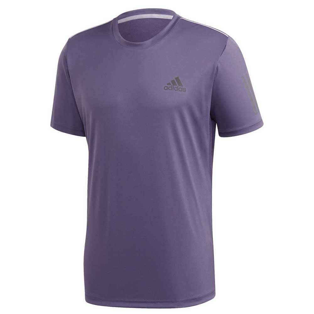 Adidas Badminton Club 3 Stripes Short Sleeve T-shirt Paars L Man