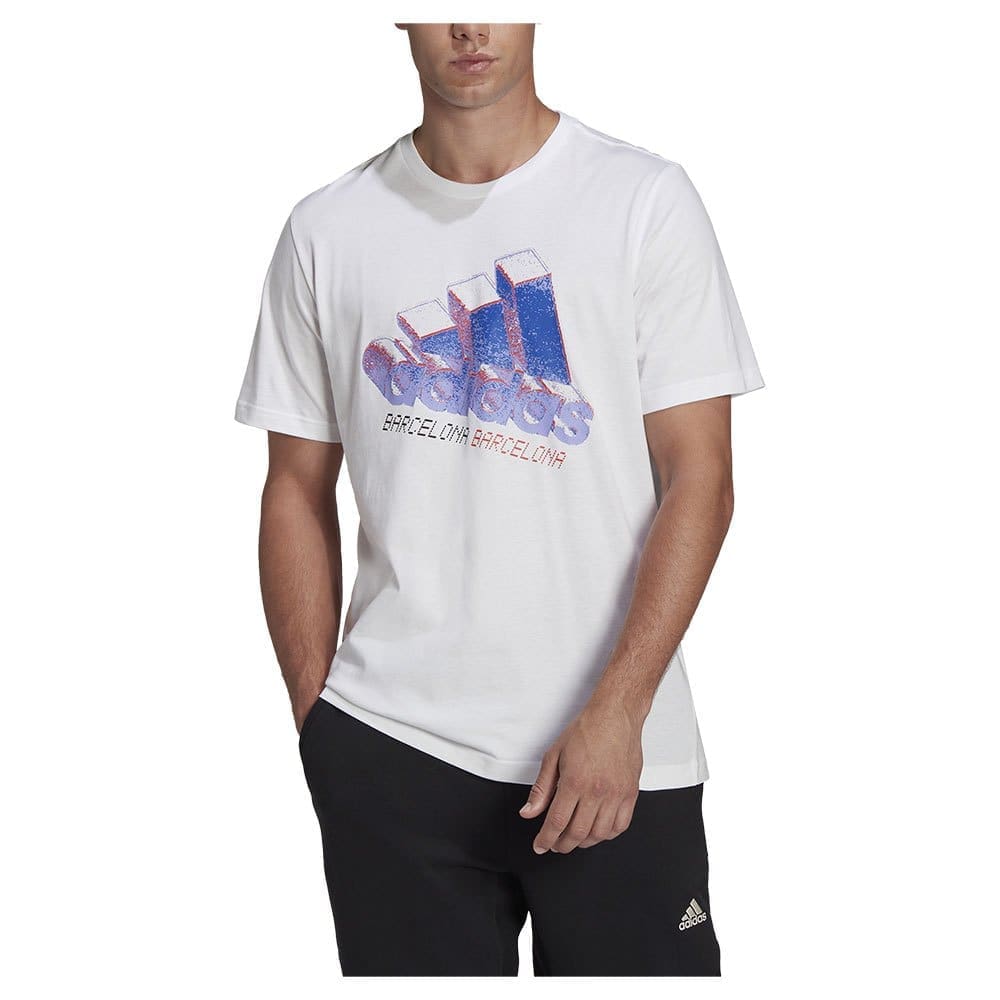 Adidas Barce Logo 1 Short Sleeve T-shirt Wit L Man