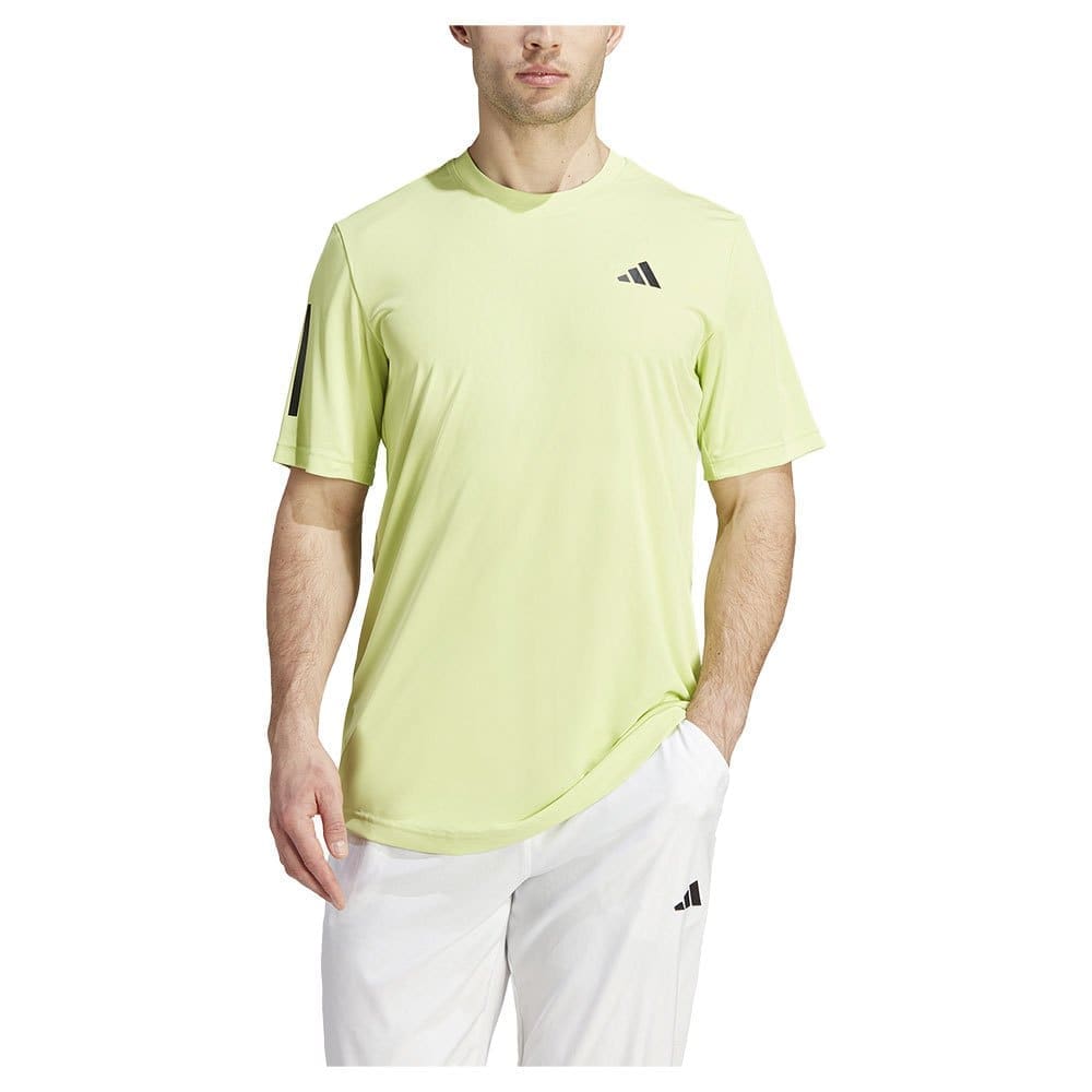 Adidas Club 3 Stripes Short Sleeve T-shirt Geel S Man