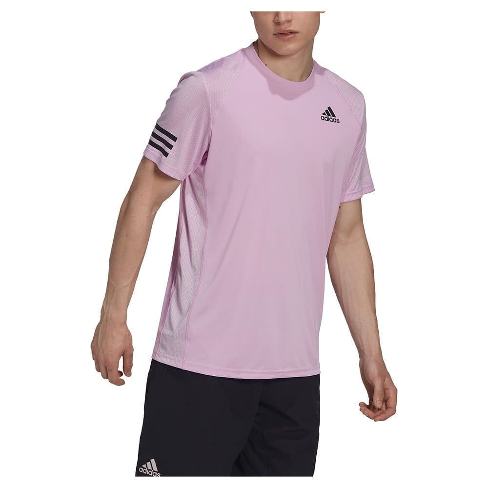 Adidas Club 3 Stripes Short Sleeve T-shirt Paars M Man