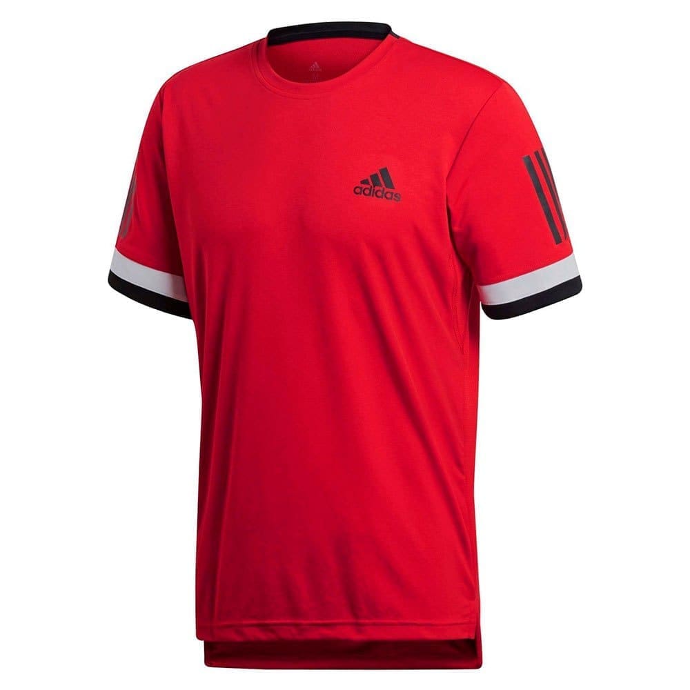 Adidas Club 3 Stripes Short Sleeve T-shirt Rood XS Man