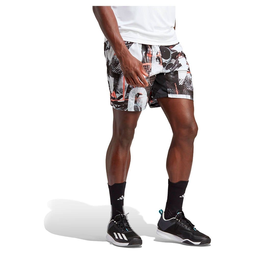 Adidas Club Graphic 7'' Shorts Wit,Zwart S Man