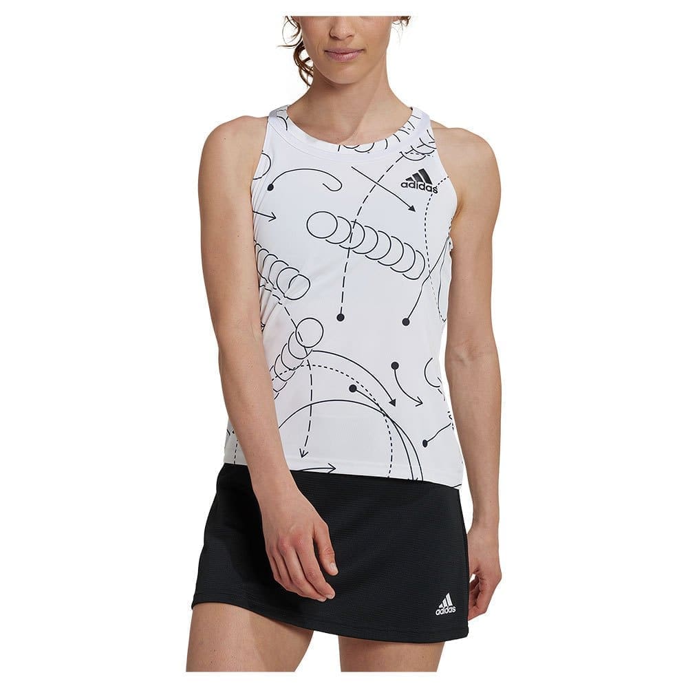 Adidas Club Graphic Sleeveless T-shirt Wit XS Vrouw