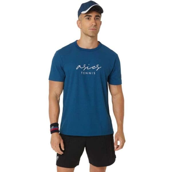 Asics Classic Graphic Short Sleeve T-shirt Blauw S Man