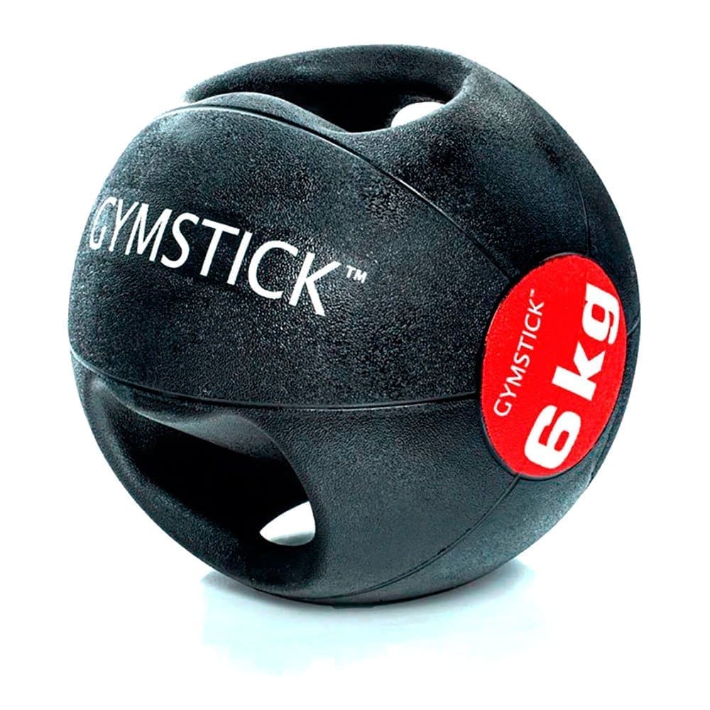 Gymstick Rubber Medicine Ball With Handles 6kg Zwart 6 kg