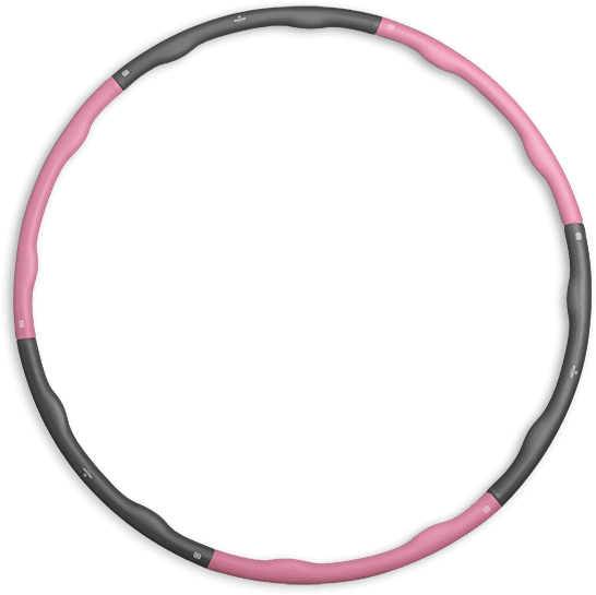 Matchu Sports Fitness hoelahoep 1.5kg roze - Roze/grijs - Ø 100cm