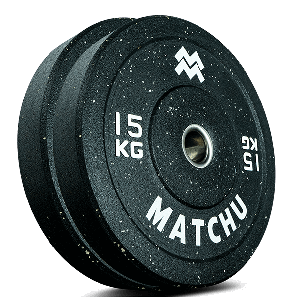 Matchu Sports Hi-temp bumper plate 15 kg - 2 stuks - Zwart - Rubber