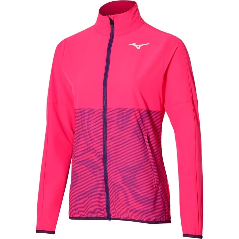 Mizuno Charge Printed Tracksuit Jacket Roze L Vrouw