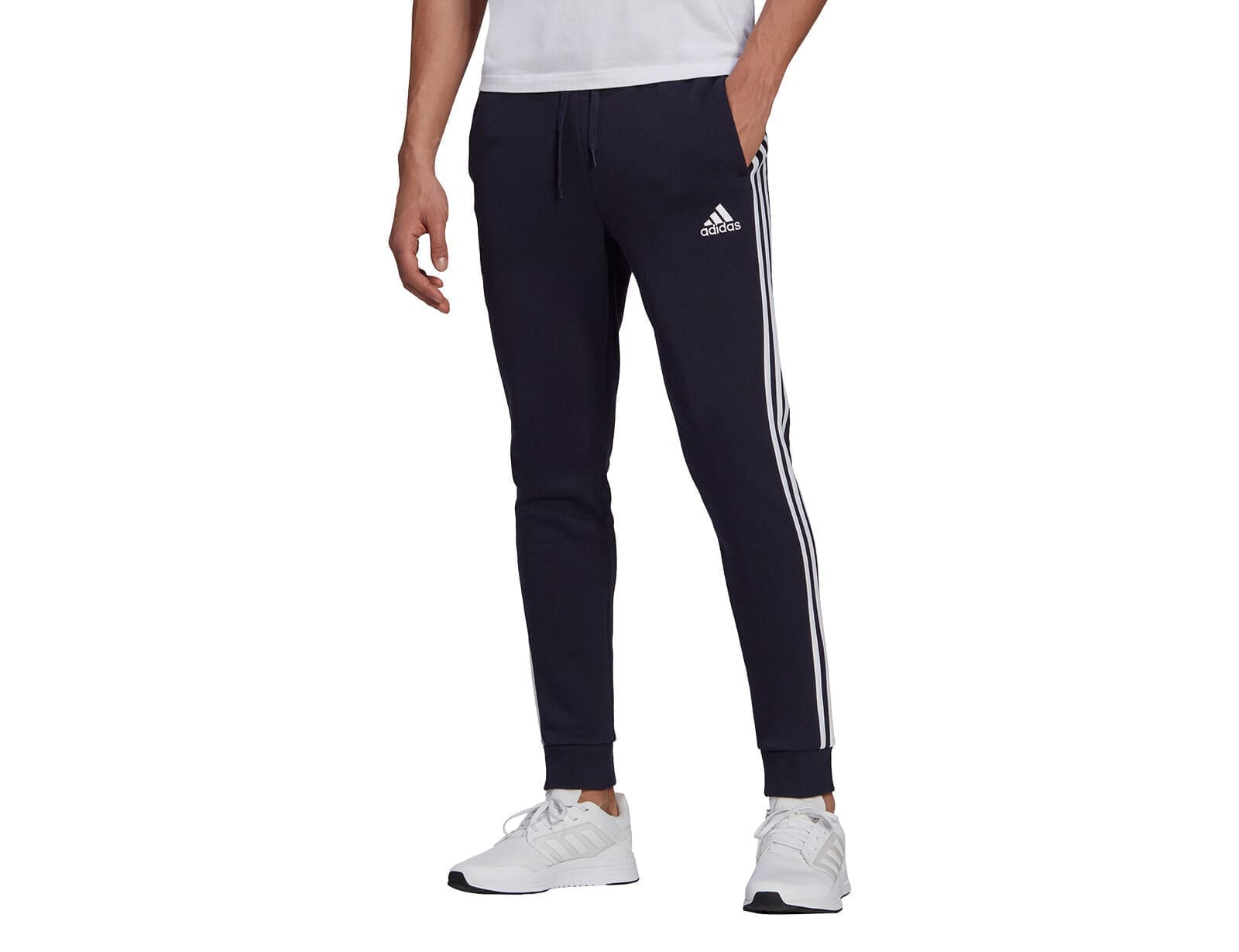 adidas - Essential Tapered Cuff 3S Pants - Blauwe Sweatpants
